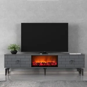 Varna Fireplace - Anthracite Anthracite TV Stand