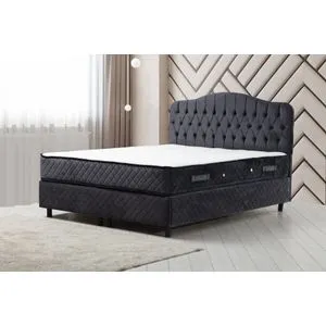 Vassi Set 140 x 200 v4 - Dupli Madrac sa Podlogom i Uzglavljem u Antracit Boji