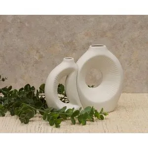 Vaza SET 2/1 BUCO TWIN YM-F039B 21cm - White - N43