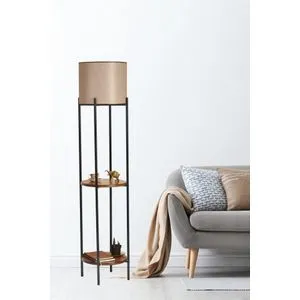 Vega Siyah Koyu Hasır Başlıklı Lambader Black
Walnut Floor Lamp