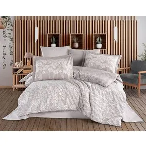Velura - Stone Stone Poplin Double Quilt Cover Set