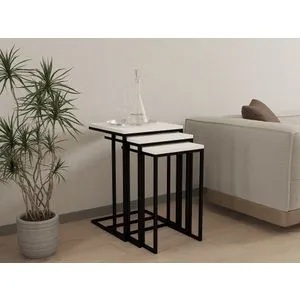 Venedik White
Black Nesting Table (3 Pieces)
