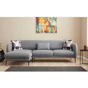 Venus L - Grey Grey Corner Sofa-Bed