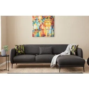 Venus R - Anthracite Anthracite Corner Sofa-Bed