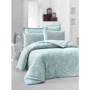 Verano - Mint Mint Beli Saten Set Posteljine