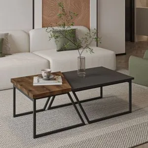 Verona P0024623 - Set Stočića u Antracit i Rustikalnom Orahu