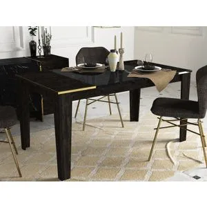 Veyron Crni Zlatni Trpezarijski Sto