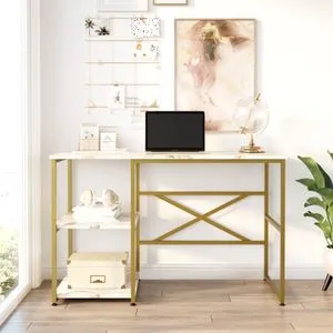 Vg23-Ge White Marble
Gold Study Desk