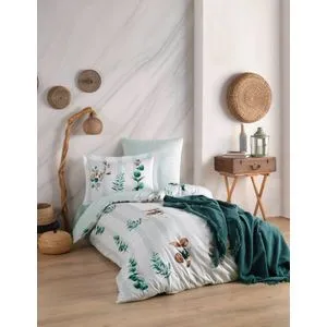 Vicanze - Zeleni Zeleni Beli Satenski Set Pokrivača (FR)