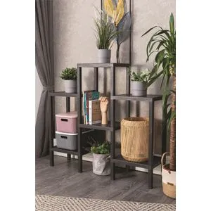 Višenamenska polica OMS-1108-S Crna Orah