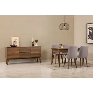 Vina 01 0701 - Walnut, Grey Walnut
Grey Extendable Dining Table, Chairs & Console Set (6 Pieces)