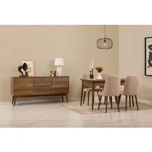 Vina 01 0900 - Walnut, Stone Walnut
Stone Extendable Dining Table, Chairs & Console Set (6 Pieces)