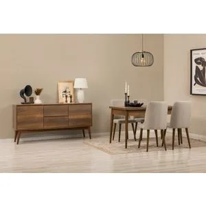 Vina 01 1005 - Walnut, Cream Walnut
Cream Extendable Dining Table, Chairs & Console Set (6 Pieces)