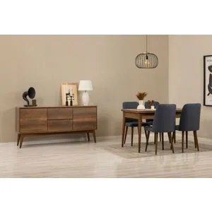 Vina 01 1048 - Walnut, Dark Blue Walnut
Dark Blue Extendable Dining Table, Chairs & Console Set (...