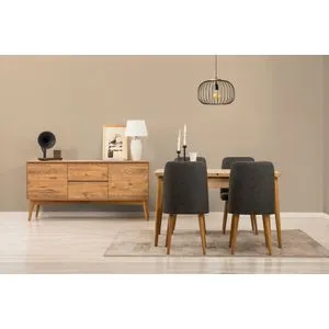 Vina 01 1053 - Atlantic Pine, Anthracite Atlantic Pine
Anthracite Extendable Dining Table, Chairs...