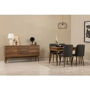 Vina 01 1053 - Walnut, Anthracite Walnut
Anthracite Extendable Dining Table, Chairs & Console Set...