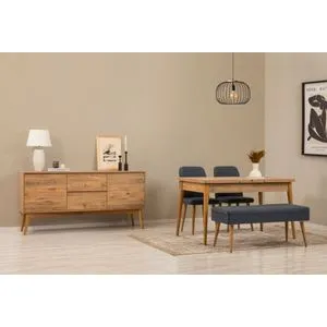 Vina 02 1048 - Set Trpezarijskog Nameštaja u Tamno Plavoj Boji