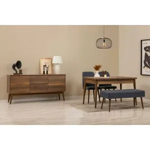 Vina 02 1048 - Walnut, Dark Blue Walnut
Dark Blue Extendable Dining Table, Chairs & Console Set (...