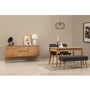 Vina 02 1053 - Atlantic Pine, Anthracite Atlantic Pine
Anthracite Extendable Dining Table, Chairs...