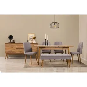 Vina 03 0701 - Atlantic Pine, Grey Atlantic Pine
Grey Extendable Dining Table, Chairs & Console S...
