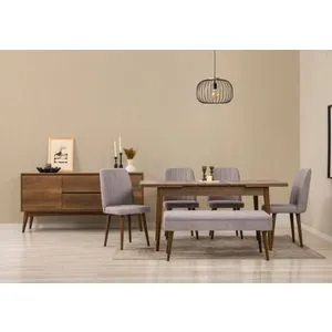 Vina 03 0701 - Walnut, Grey Walnut
Grey Extendable Dining Table, Chairs & Console Set (7 Pieces)