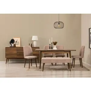 Vina 03 0900 - Walnut, Stone Walnut
Stone Extendable Dining Table, Chairs & Console Set (7 Pieces)