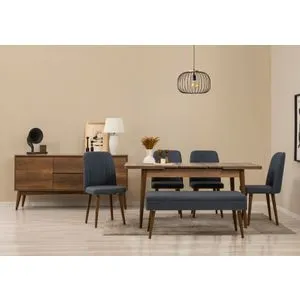 Vina 03 1048 - Walnut, Dark Blue Walnut
Dark Blue Extendable Dining Table, Chairs & Console Set (...