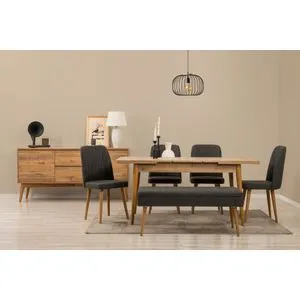 Vina 03 1053 - Atlantic Pine, Anthracite Atlantic Pine
Anthracite Extendable Dining Table, Chairs...