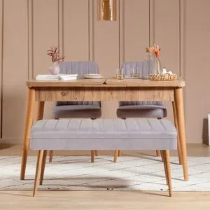 Vina 0701 - 3 - Atlantic, Grey Atlantic Pine
Grey Extendable Dining Table & Chairs Set (4 Pieces)