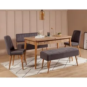 Vina 0701 - 4 - Anthracite, Atlantic Atlantic Pine
Anthracite Extendable Dining Table & Chairs Se...