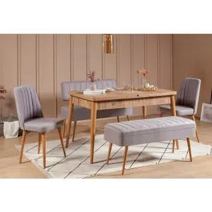 Vina 0701 - 4 - Atlantic, Grey Atlantic Pine
Grey Extendable Dining Table & Chairs Set (5 Pieces)