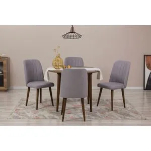 Vina 0701 - Walnut, Grey Walnut
Grey Extendable Dining Table & Chairs Set (5 Pieces)