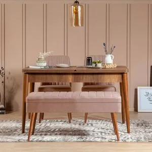 Vina 0900 - 3 - Walnut, Stone Walnut
Stone Extendable Dining Table & Chairs Set (4 Pieces)