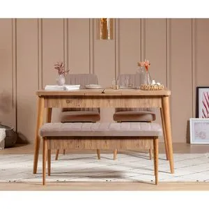 Vina 0900 - Atlantic Stone Atlantic Pine
Stone Extendable Dining Table & Chairs Set (4 Pieces)
