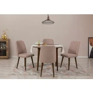 Vina 0900 - Walnut, Stone Walnut
Stone Extendable Dining Table & Chairs Set (5 Pieces)