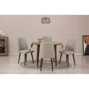 Vina 1005 - Walnut, Cream Walnut
Cream Extendable Dining Table & Chairs Set (5 Pieces)