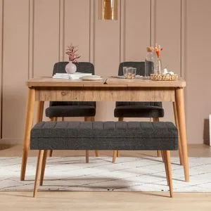 Vina 1053 - 3 - Antracit, Set Stola i Stolica (4 Komada)