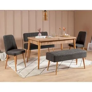 Vina 1053 - 4 - Anthracite, Atlantic Atlantic Pine
Anthracite Extendable Dining Table & Chairs Se...