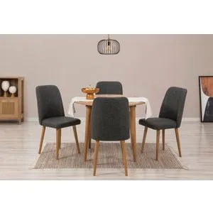 Vina 1053 - Atlantic Pine, Anthracite Atlantic Pine
Anthracite Extendable Dining Table & Chairs S...