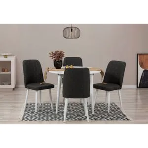 Vina 1053 - Ekstenzibilni Trpezarijski Sto i Stolice Set (5 Delova)