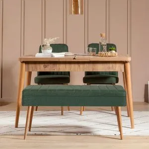Vina 1070 - 3 - Atlantic, Green Atlantic Pine
Green Extendable Dining Table & Chairs Set (4 Pieces)