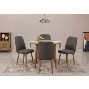 Vina 1501 - Atlantic Pine, Anthracite Atlantic Pine
Anthracite Extendable Dining Table & Chairs S...