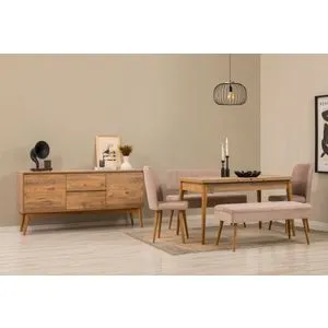 Vina Bench 04 0900 - Atlantic Pine, Stone Atlantic Pine
Stone Extendable Dining Table, Chairs & C...