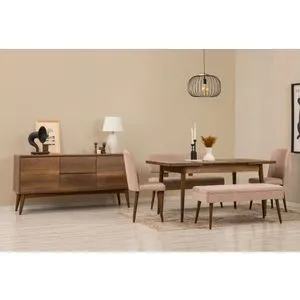 Vina Bench 04 0900 - Walnut, Stone Walnut
Stone Extendable Dining Table, Chairs & Console Set (6 ...