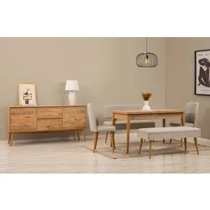 Vina Bench 04 1005 - Atlantic Pine, Cream Atlantic Pine
Cream Extendable Dining Table, Chairs & C...