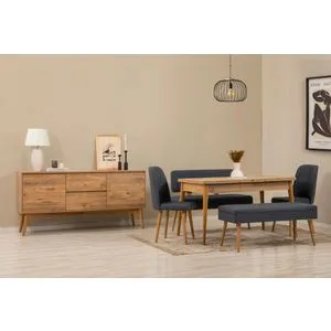 Vina Bench 04 1048 - Atlantic Pine, Dark Blue Atlantic Pine
Dark Blue Extendable Dining Table, Ch...