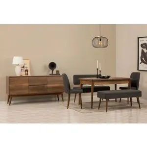 Vina Bench 04 1053 - Walnut, Anthracite Walnut
Anthracite Extendable Dining Table, Chairs & Conso...