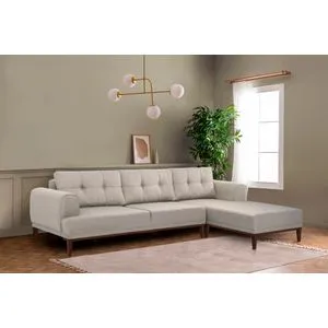 Vina Corner - Cream Walnut CreamWalnut Corner Sofa