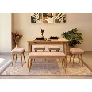 Vina Mini 06 0900 - Sto i stolice od hrasta i kamenog hrasta (6 delova)