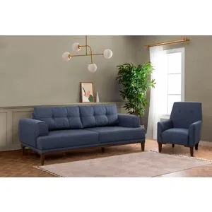 Vina Set - Dark Blue, Walnut Dark Blue
Walnut Sofa Set